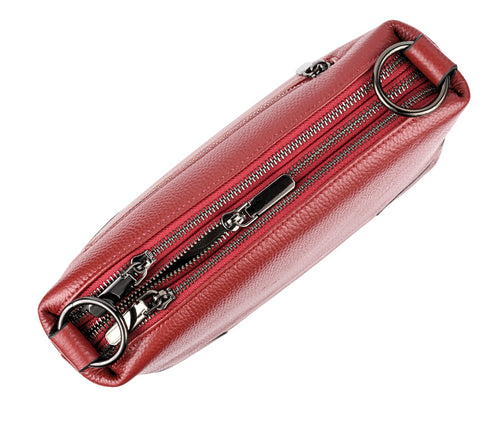 Poseta casual, dama, ADA SHOES, 8626, bordo, piele naturala